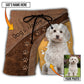 Dog Paw Various Leather Style Personalized Photo Beach Shorts Design View For Summer Events And Coastal Getaways