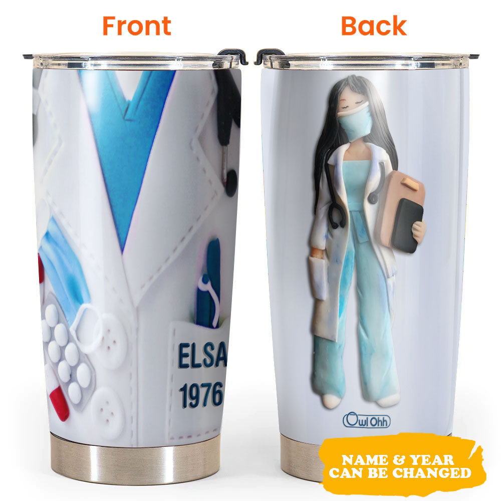 Nurse Fighting Clay Personalized 20 Oz Tumbler For Coffee Travel And Daily Drinks