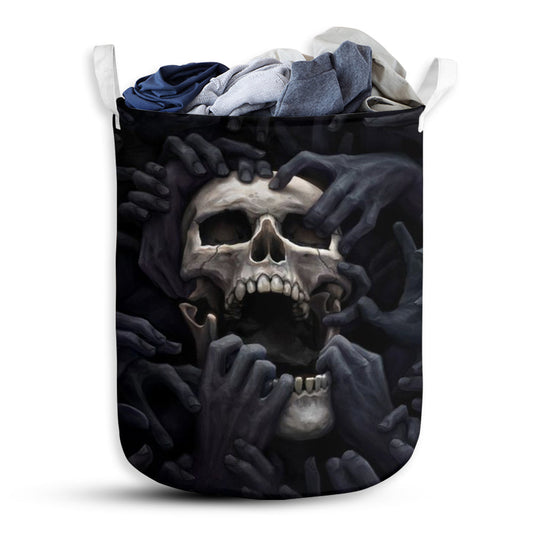 Small Size Skull Love Darkness Amazing Laundry Basket For Bathroom Bedroom Storage