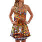 Christmas Santa Happiness Train V-Neck Sleeveless Cami Dress For Festive Events And Casual Summer Styling