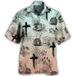 Faith Coffee Dog Knitting Humor Hawaiian Shirt Front Pattern View For Casual Outings