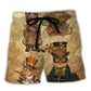 Cat Luxury Artistic Style Beach Shorts For Relaxed Warm Weather Wear
