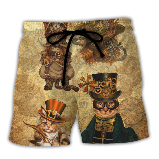 Cat Luxury Artistic Style Beach Shorts For Relaxed Warm Weather Wear