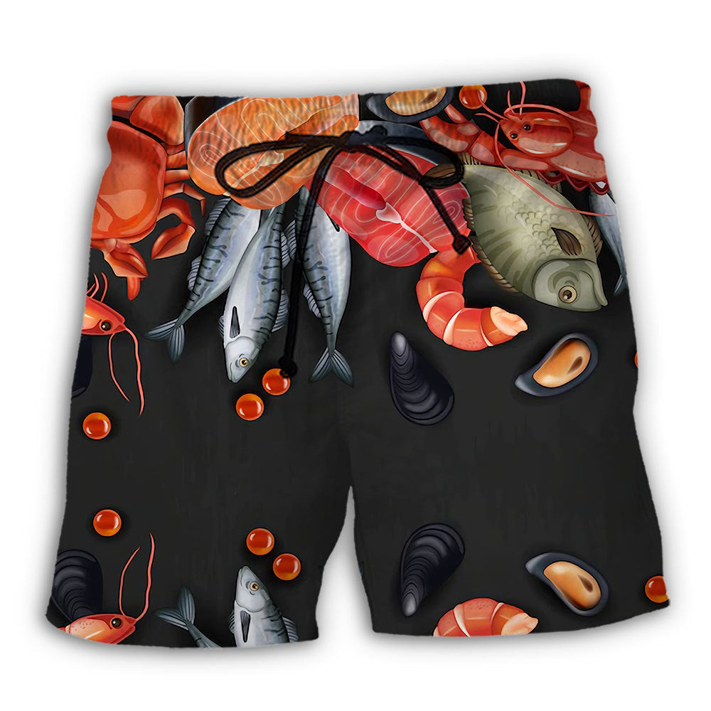 Seafood Food Beach Shorts For Beach Days And Travel Ready Comfort