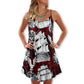 Vintage Sailing Ship Anchor V-Neck Sleeveless Cami Dress For Beach Trips And Relaxed Vacation Style