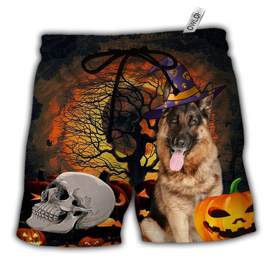 Halloween German Shepherd My Lovely Dog Hawaiian Beach Shorts For Striking Resort Looks