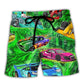 Car Green Color Love Style Beach Shorts For Outdoor Adventures And Comfort