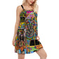 Hippie Flower Wild Heart V-Neck Sleeveless Cami Dress For Music Festivals And Thoughtful Boho Gifting