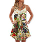 Christmas Is Better With Dog V-Neck Sleeveless Cami Dress For Festive Events And Casual Summer Styling