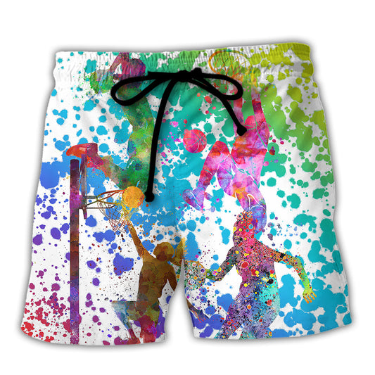 Colorful Basketball Beach Shorts For Holiday Cruises And Everyday Comfort