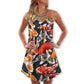 Colorful Koi Fish Swimming V-Neck Sleeveless Cami Dress For Summer Events And Comfortable Everyday Style