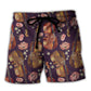Violin Music Lover Floral Theme Beach Shorts For Beach Days And Casual Style