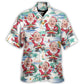 Summer Christmas Santa Beach Hawaiian Shirt Fabric Pattern Detail For Beach Days