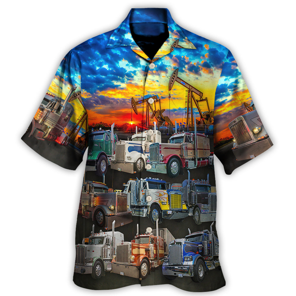 Classic Truck Monster Sunset Hawaiian Shirt Resort Outfit View For Tropical Vacations