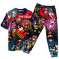Santa Sharing Christmas Cheer Short Sleeve Pajamas Set For Festive Sleepovers And Family Photos