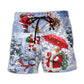 Christmas Santa Tree Beach Shorts For Oceanfront Escapes And Laid Back Styling