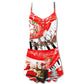 Christmas Love Music Happy Life V-Neck Sleeveless Cami Dress For Festive Events And Casual Summer Styling