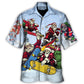 Christmas Santa Skateboard Snow Hawaiian Shirt Button Front Artwork For Summer Travel