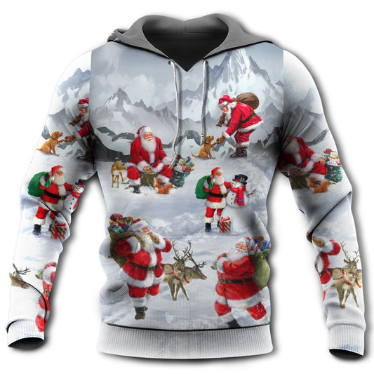 Christmas Santa Snow Mountain Hoodie For Festive Days Casual Adventures And Thoughtful Seasonal Gifting