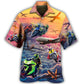 Motorcycle Airplane Dream Sky Hawaiian Shirt For Resort Trips, Coastal Parties, And Warm Weather Style