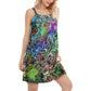 Hippie Funny Octopus Love Music V-Neck Sleeveless Cami Dress For Creative Events And Casual Warm Weather Wear