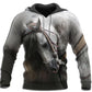 Horse Pattern Hoodie For Horse Inspired Streetwear Holidays And Comfortable Outfits