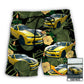 Car Floral Various Style Personalized Photo Beach Shorts Design Detail For Weekend Getaways And Beach Days
