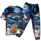 Santa Family Holiday Love Short Sleeve Pajamas Set For Christmas Sleepwear And Family Lounging