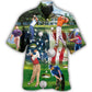 Patriotic American Golf Flag Hawaiian Shirt For Heritage Inspired Events, Beach Travel, And Thoughtful Gifting