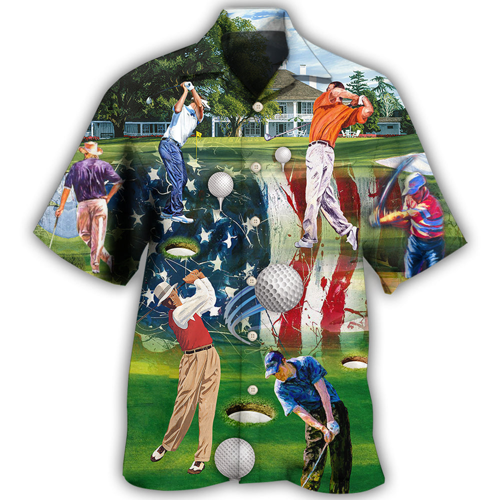 Patriotic American Golf Flag Hawaiian Shirt For Heritage Inspired Events, Beach Travel, And Thoughtful Gifting
