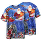 Merry Christmas Santa Holiday Arrival Short Sleeve Pajamas Set For Christmas Mornings And Relaxed Lounging