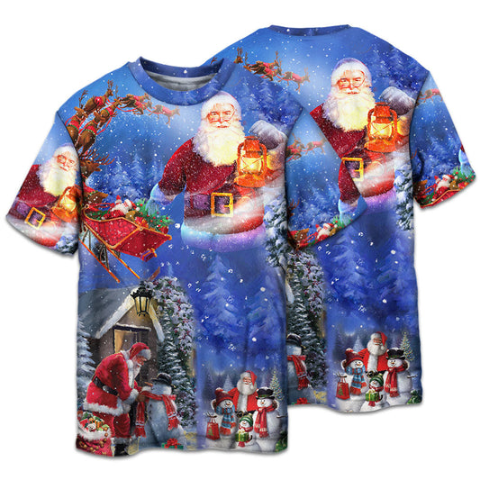Merry Christmas Santa Holiday Arrival Short Sleeve Pajamas Set For Christmas Mornings And Relaxed Lounging