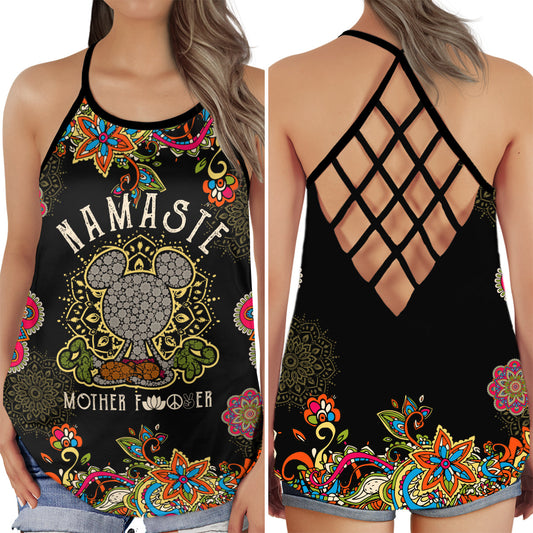 Yoga Mouse Mandala Bold Humor Hollow Tank Top For Yoga Workouts And Festival Wear