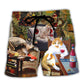 Cat Wine Beach Shorts For Tropical Holidays And Relaxed Casual Wear