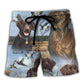 Chocolate Labrador Hunting Sky Scene Beach Shorts For Game Day Getaways