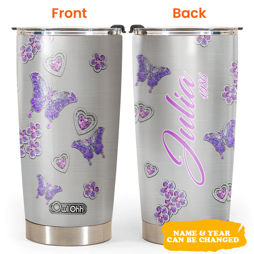 Butterfly Diamond Jewelry Personalized 20 Oz Tumbler For Coffee Travel And Daily Drinks