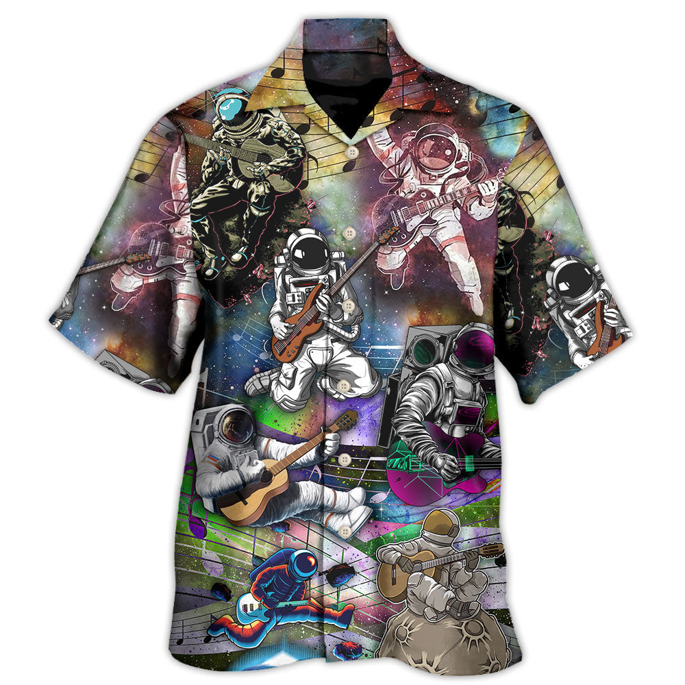 Guitar Astronaut Galaxy Music Hawaiian Shirt For Coastal Adventures And Warm Weather Wear