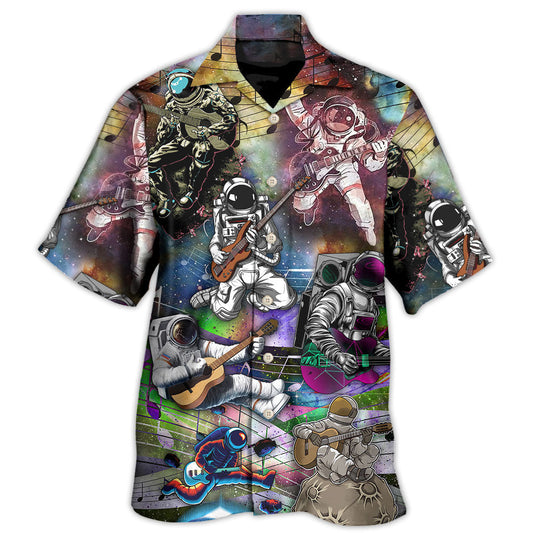 Guitar Astronaut Galaxy Music Hawaiian Shirt For Coastal Adventures And Warm Weather Wear