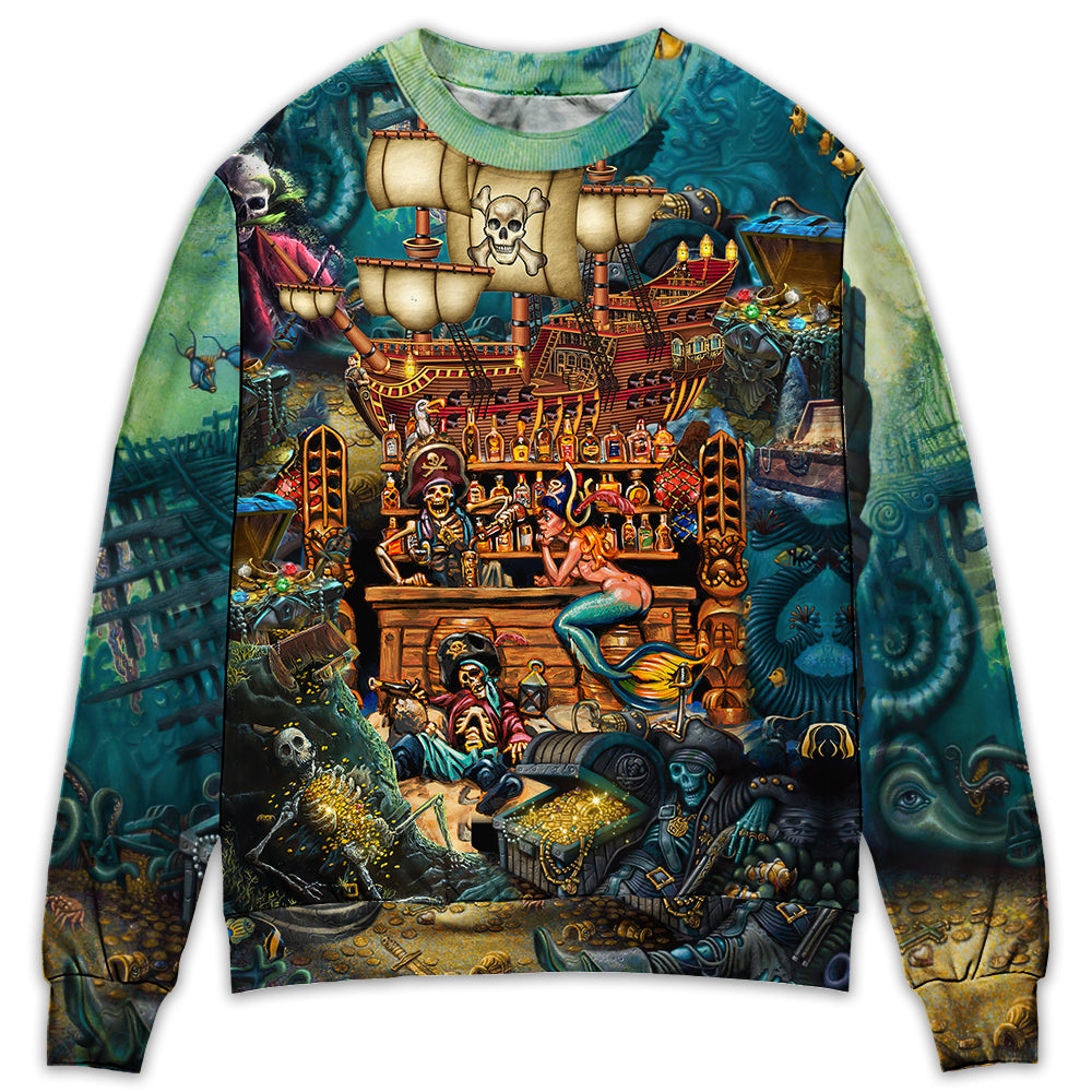 Pirate Skull Treasure Night Sea Sweater For Alternative Outfits Seasonal Events And Everyday Comfort