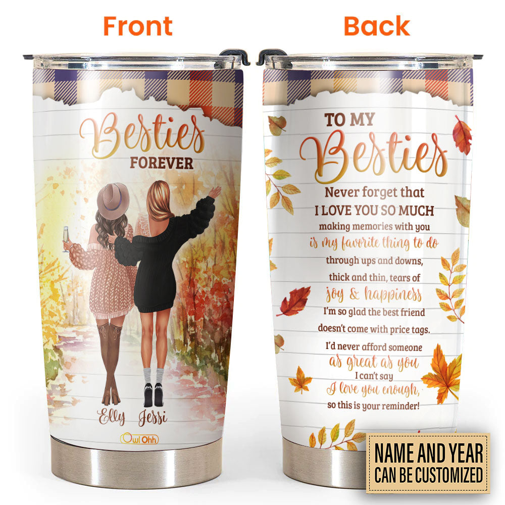 Best Friend Autumn Art Personalized 20 Oz Tumbler For Coffee Travel And Daily Drinks