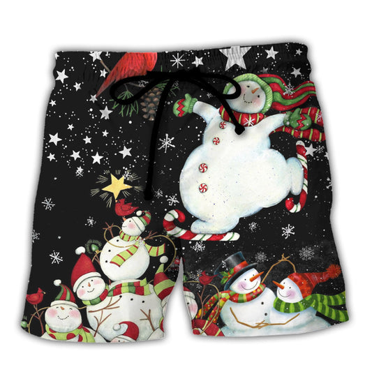 Christmas Snowman Beach Shorts For Coastal Adventures And Laid Back Styling