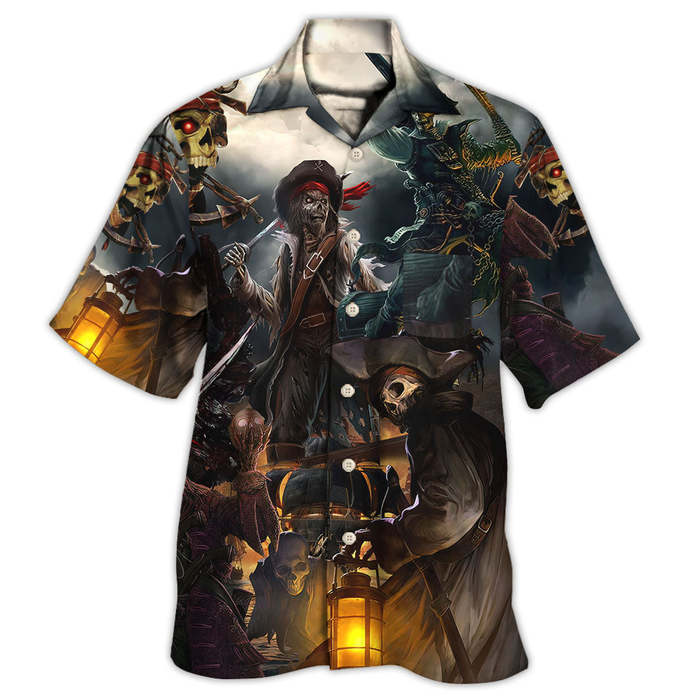 Fantasy Ghost Nautical Pirate Caribbean Hawaiian Shirt For Resort Getaways And Comfortable Summer Activities