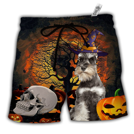Halloween Schnauzer My Lovely Dog Hawaiian Print Beach Shorts For Bold Summer Vacation Style