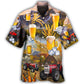 Autumn Beer Tractor Farm Hawaiian Shirt Collar And Front View For Coastal Travel