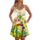 Christmas Life Is Better With Cactus – Women's Summer Sleeveless V-Neck Camisole Dress