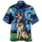 Creative German Shepherd Dog Hawaiian Shirt Front Pattern View For Outdoor Gatherings