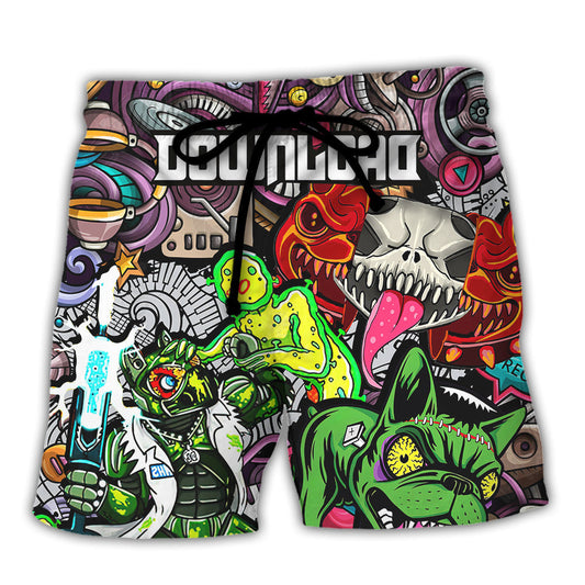 Colorful Music Festival Beach Shorts For Island Getaways And Relaxed Casual Wear
