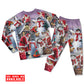 Santa Building A Snowman Gift Long Sleeve Pajamas Set For Holiday Travel And Comfortable Home Wear