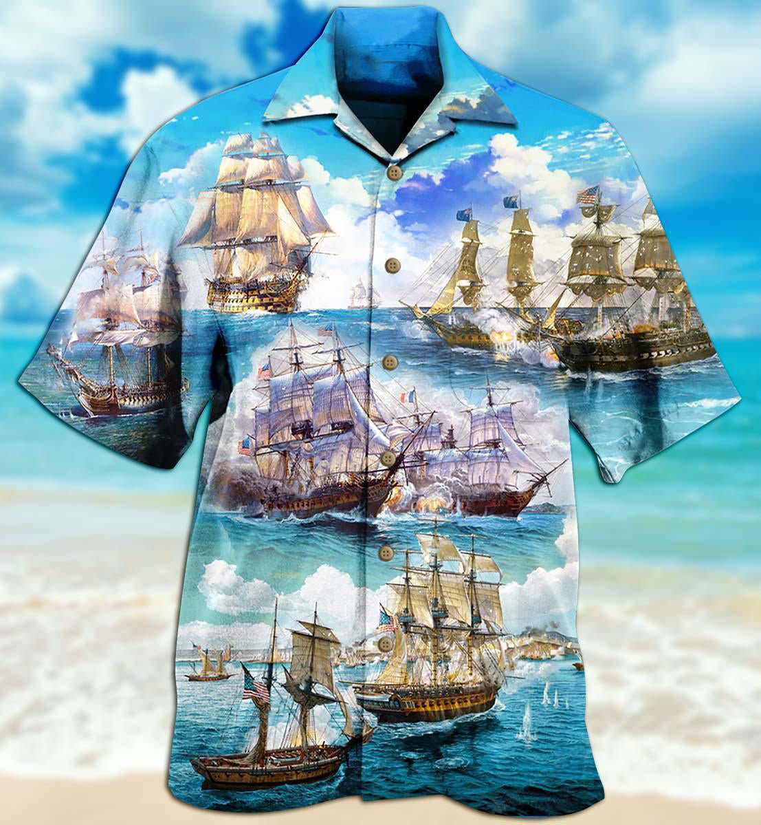 Sailing Sea Hawaiian Shirt For Coastal Adventures And Warm Weather Wear
