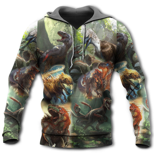 Dinosaur Roaring Jungle Adventure Hoodie For Mythical Themes Daily Outfits And Gift Ideas